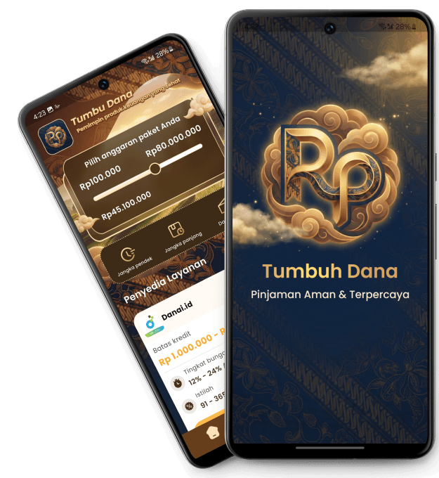 Tampilan beranda aplikasi Tumbuh Dana pada perangkat mobile